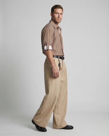 Herren High Waist Palazzo Hose - Eveloria