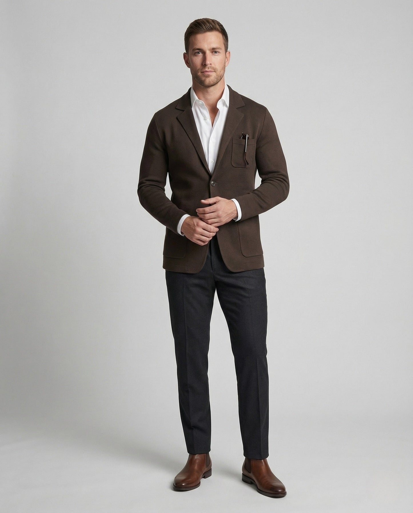 Herren Unstrukturiertes Strickjacket - Eveloria