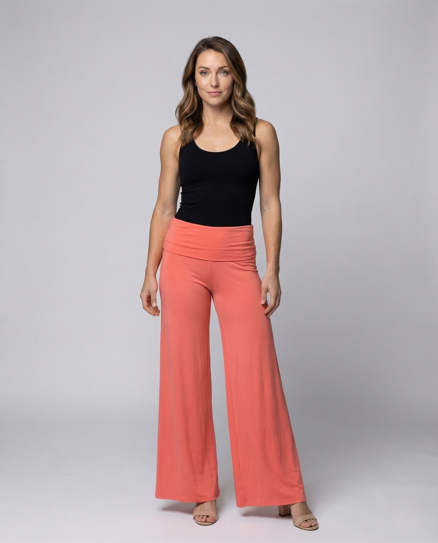 Damen Palazzo-Hose mit Umschlagbund - Eveloria
