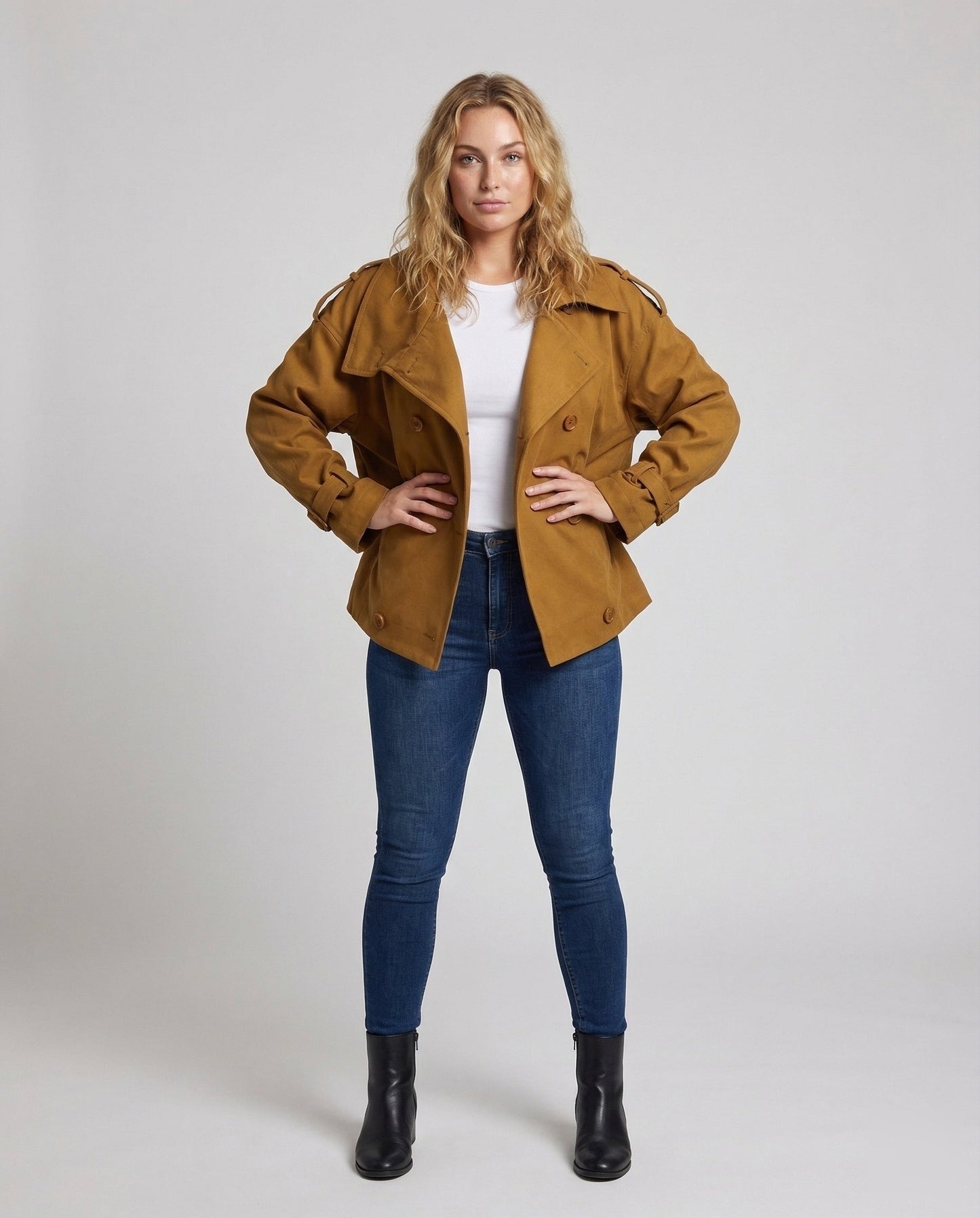 Damen Übergangsjacke Oversize mit Revers - Eveloria