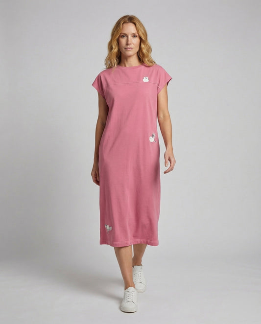 Damen T-Shirt-Kleid mit Stickerei - Eveloria