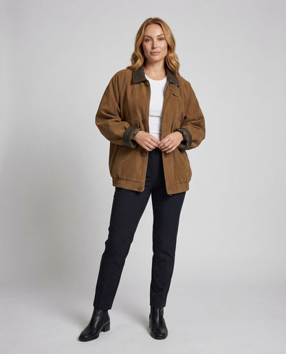Damen Wildleder Blouson Weit wird zu: Damen Wildlederblouson Weit - Eveloria