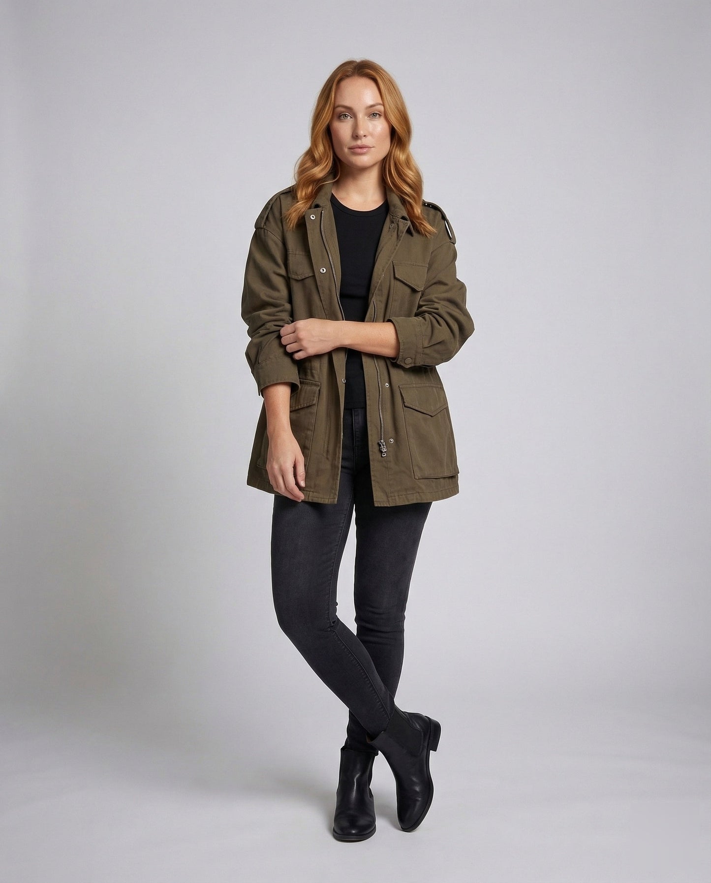 Damen Feldjacke Oversize mit Taschen - Eveloria