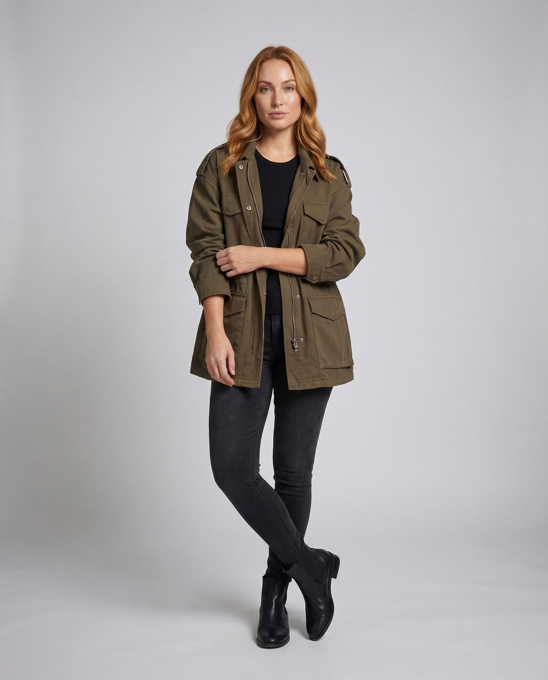 Damen Feldjacke Oversize mit Taschen - Eveloria