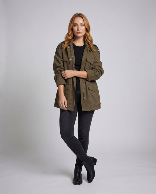 Damen Feldjacke Oversize mit Taschen - Eveloria