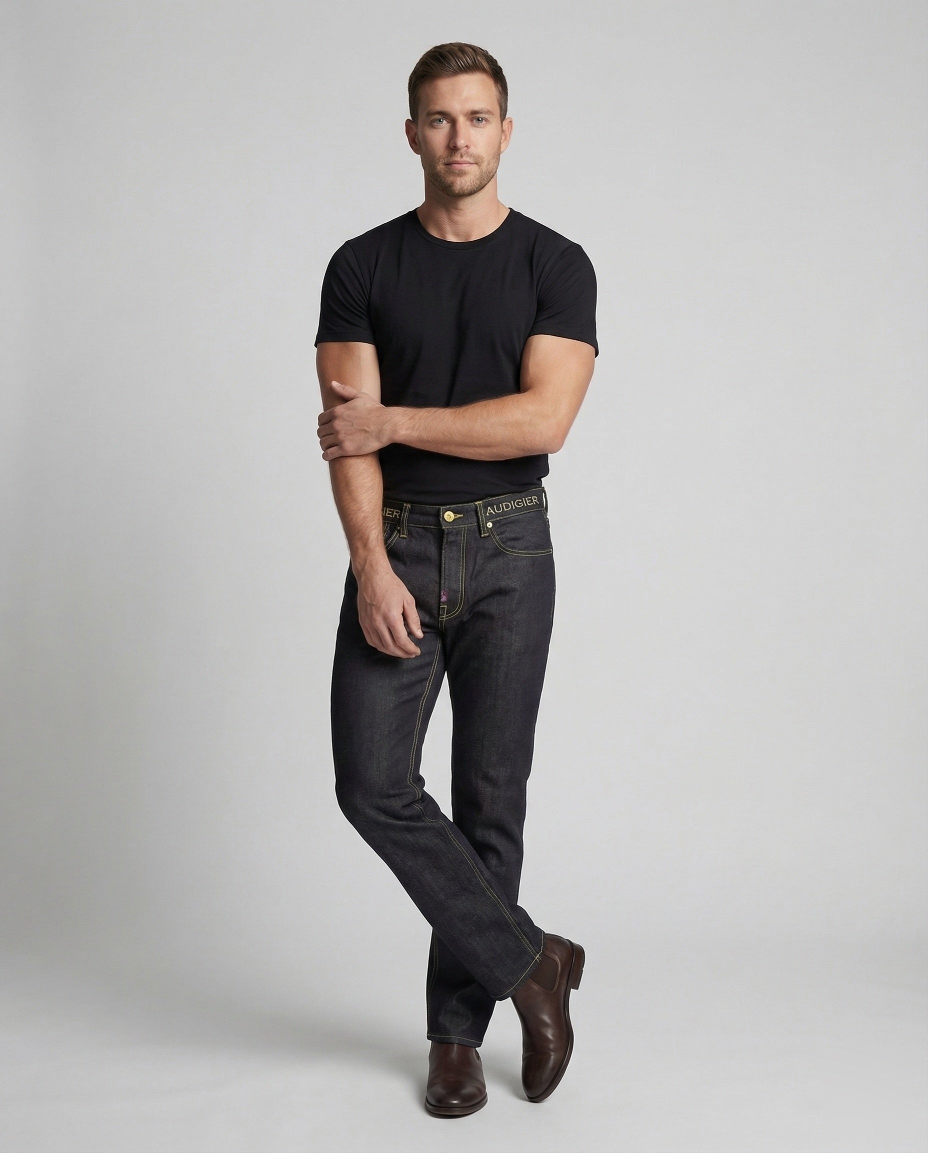 Herren Jeans mit Stickerei Freiheitsstatue Gerade - Eveloria