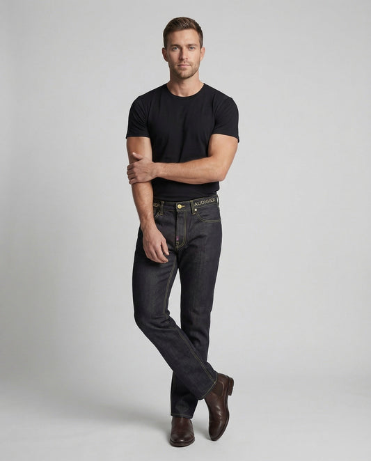 Herren Jeans mit Stickerei Freiheitsstatue Gerade - Eveloria