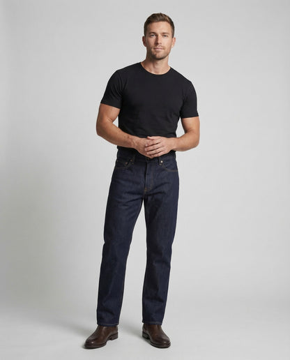 Herren High Waist Raw Denim Jeans - Eveloria