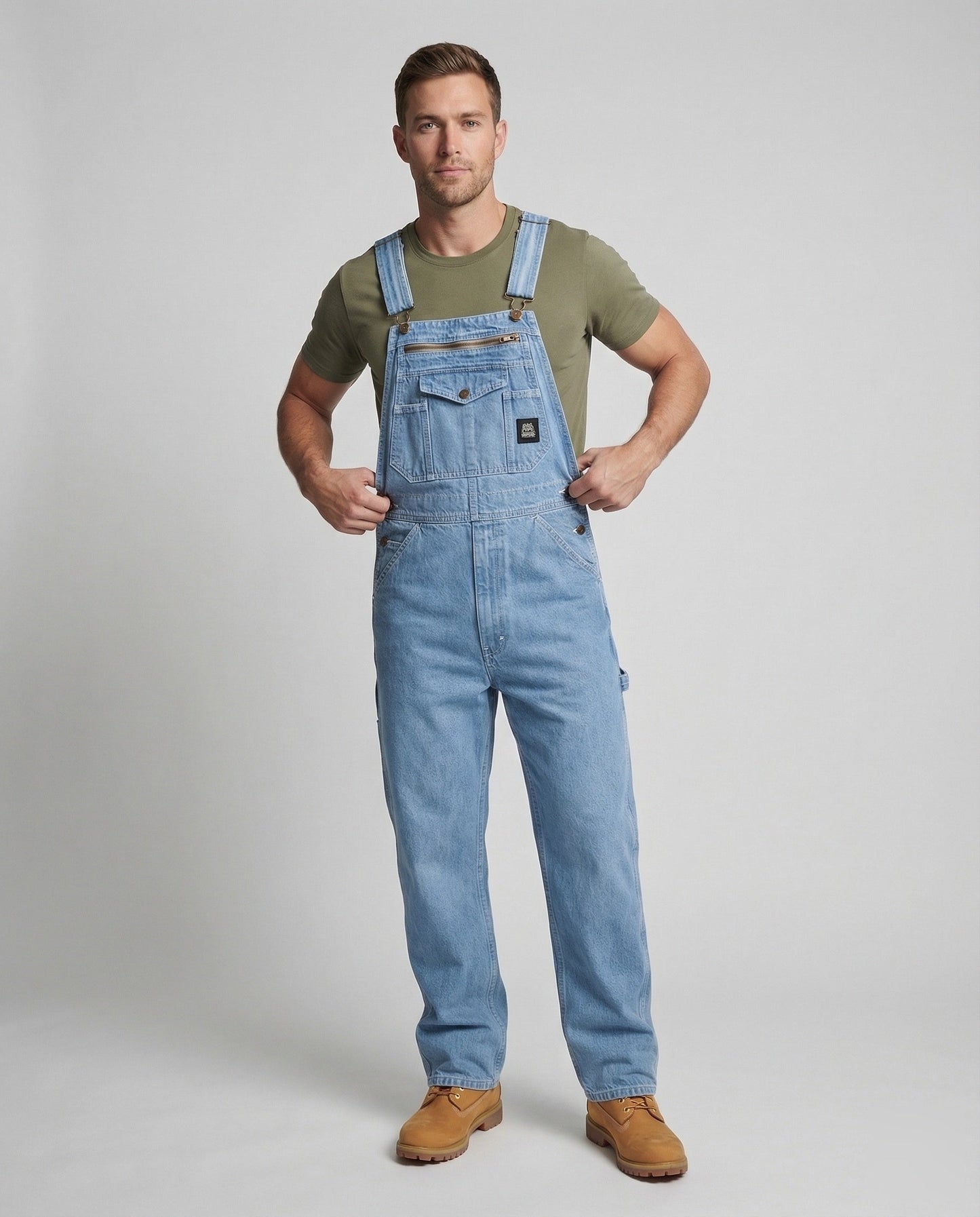 Herren Latzhose Denim Verstellbar Schwarz - Eveloria