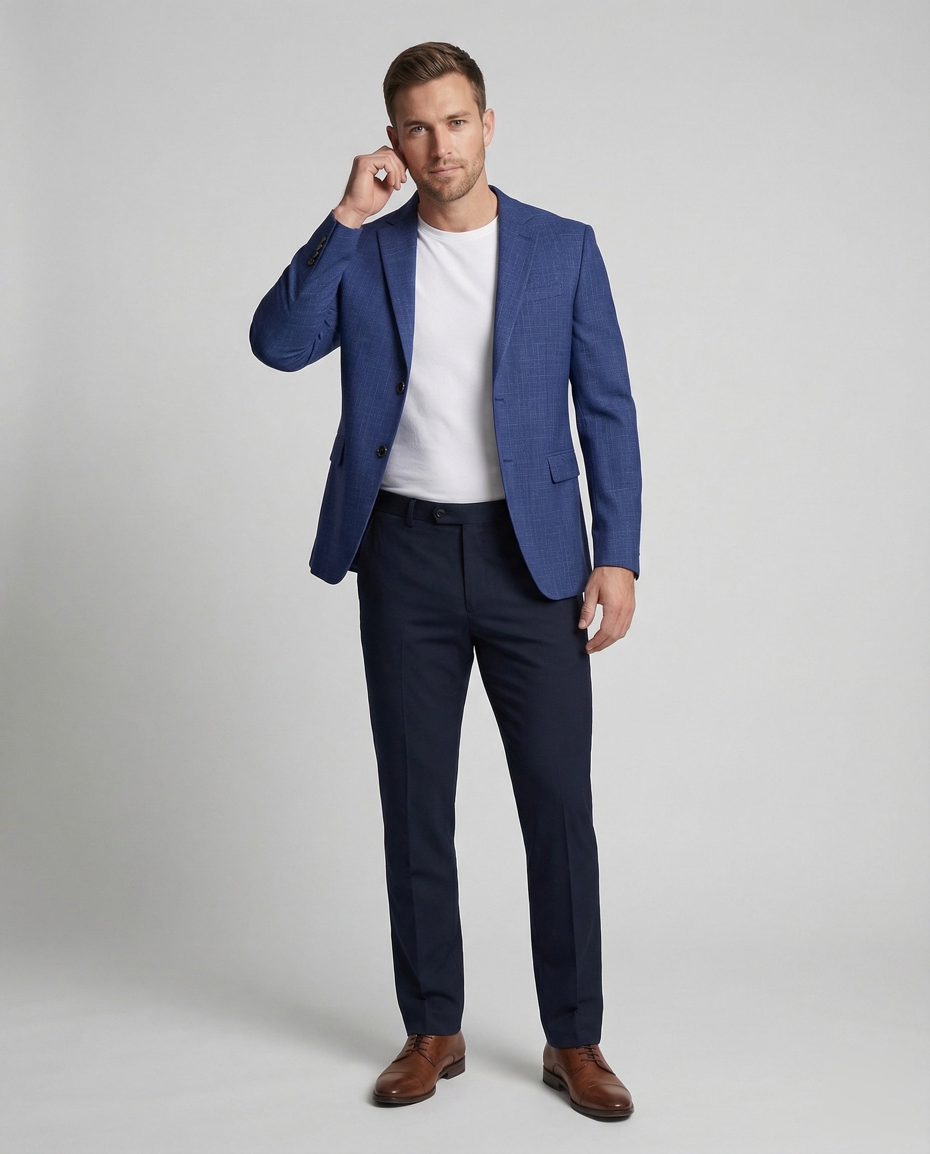 Herren Business Sakko Strukturkaro - Eveloria