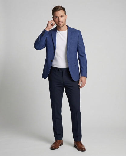 Herren Business Sakko Strukturkaro - Eveloria