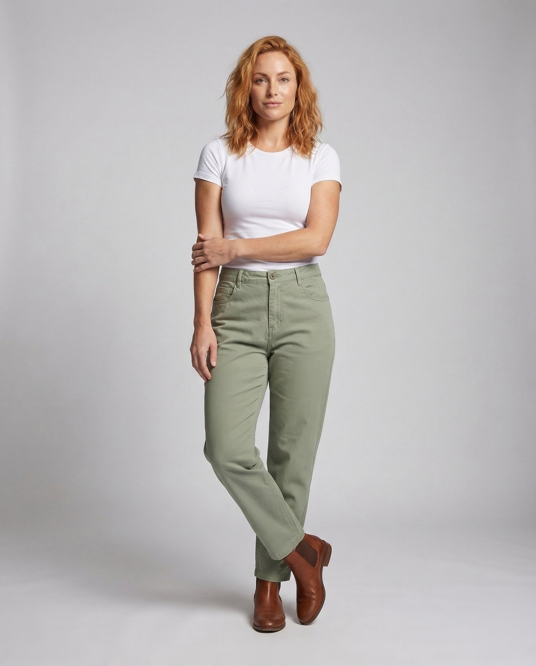 Damen High-Waist-Hose Gerade - Eveloria