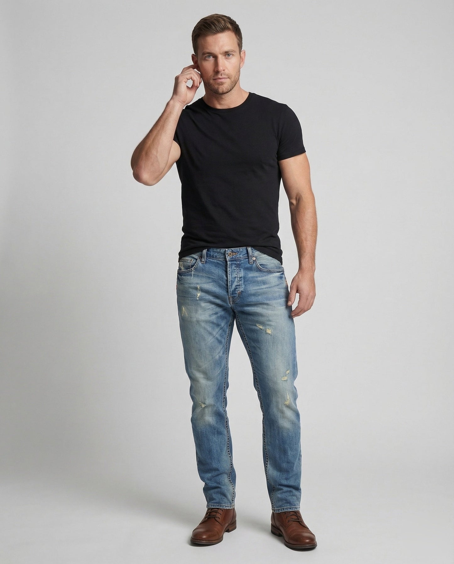 Herren Vintage-Jeans Used-Look - Eveloria
