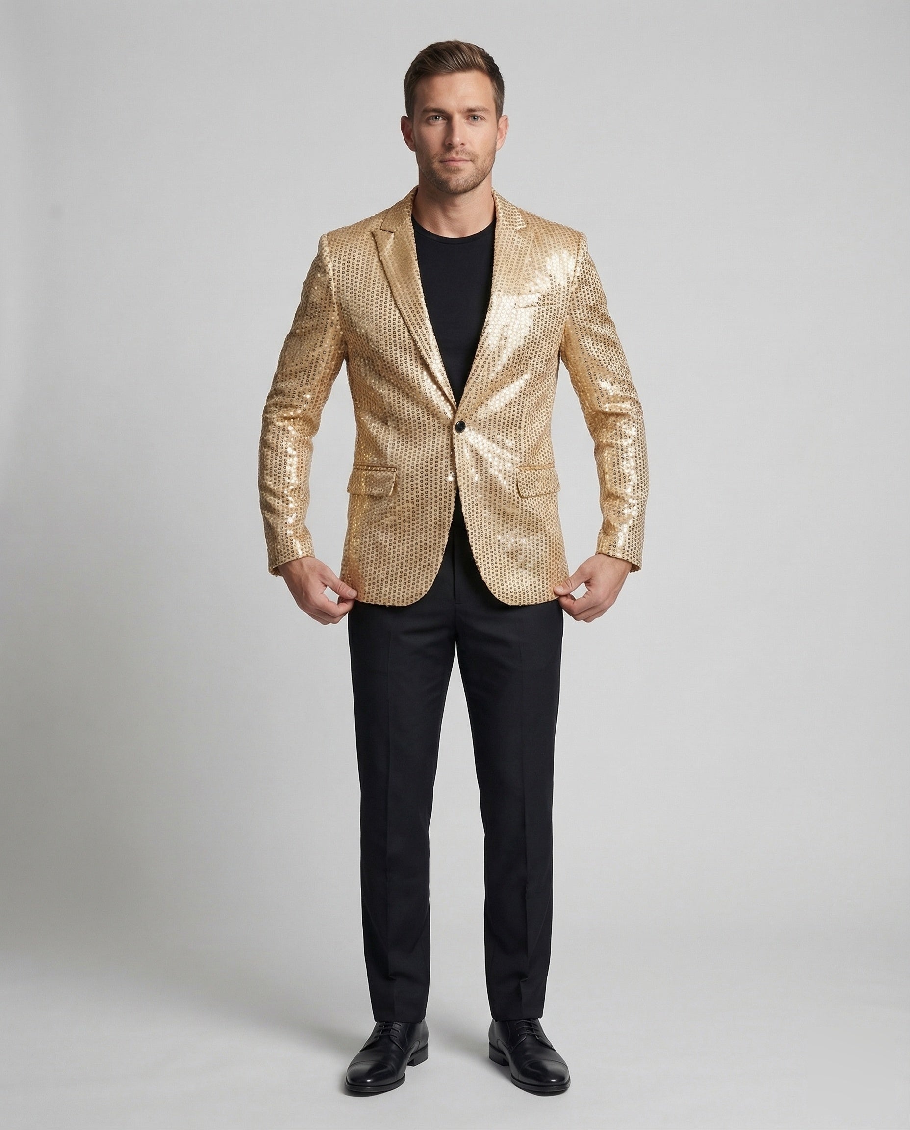 Herren Slim Blazer mit Pailletten - Eveloria