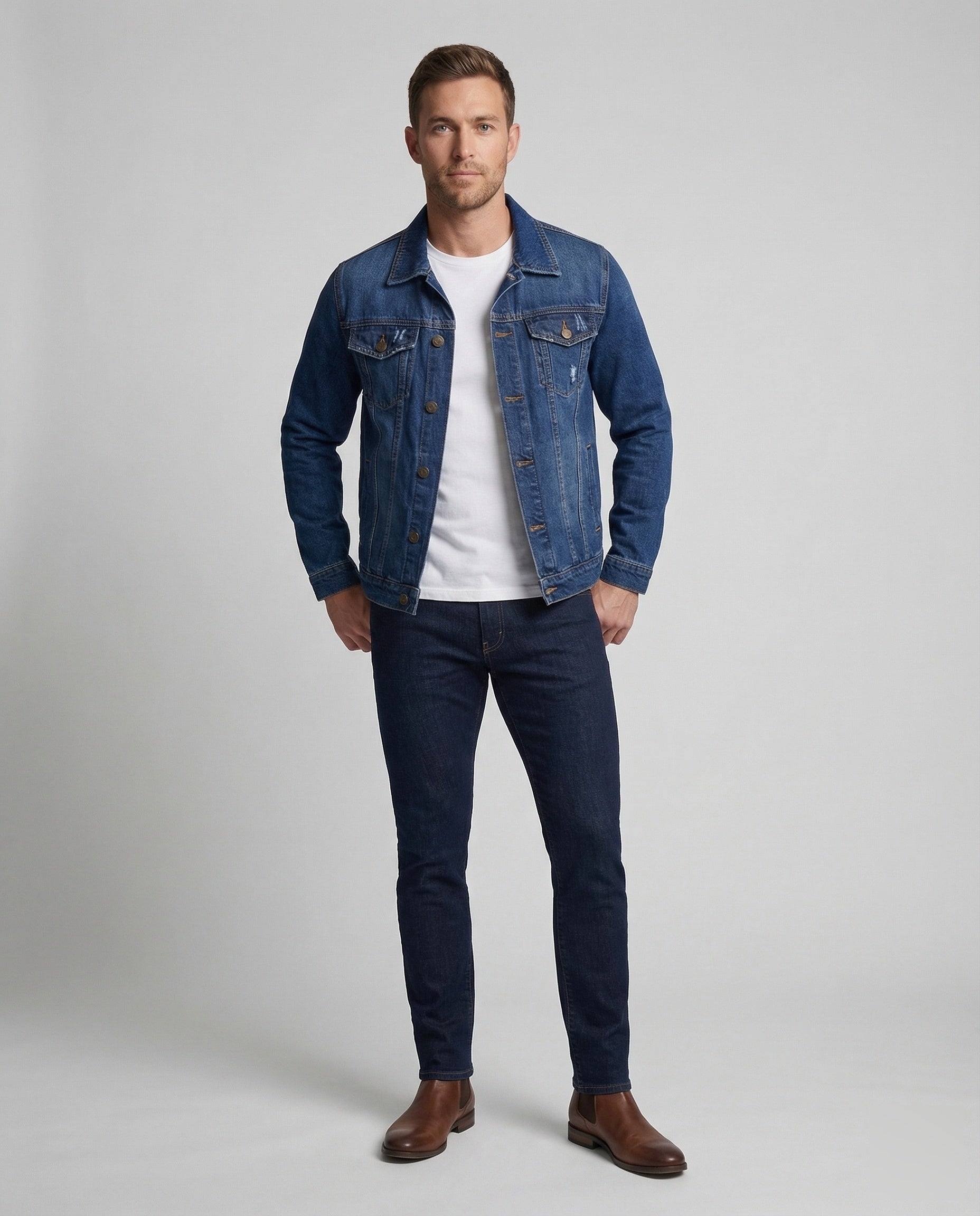 Herren Truckerjacke Klassische Jeansjacke - Eveloria