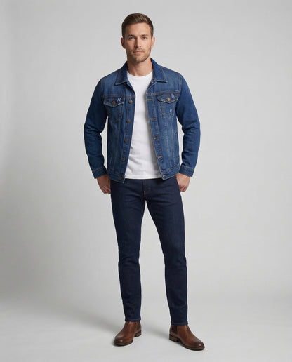 Herren Truckerjacke Klassische Jeansjacke - Eveloria