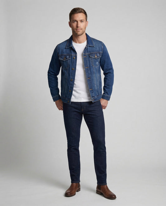 Herren Truckerjacke Klassische Jeansjacke - Eveloria