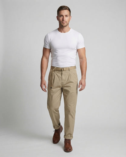 Herren Bundfaltenhose Tapered Slimfit - Eveloria