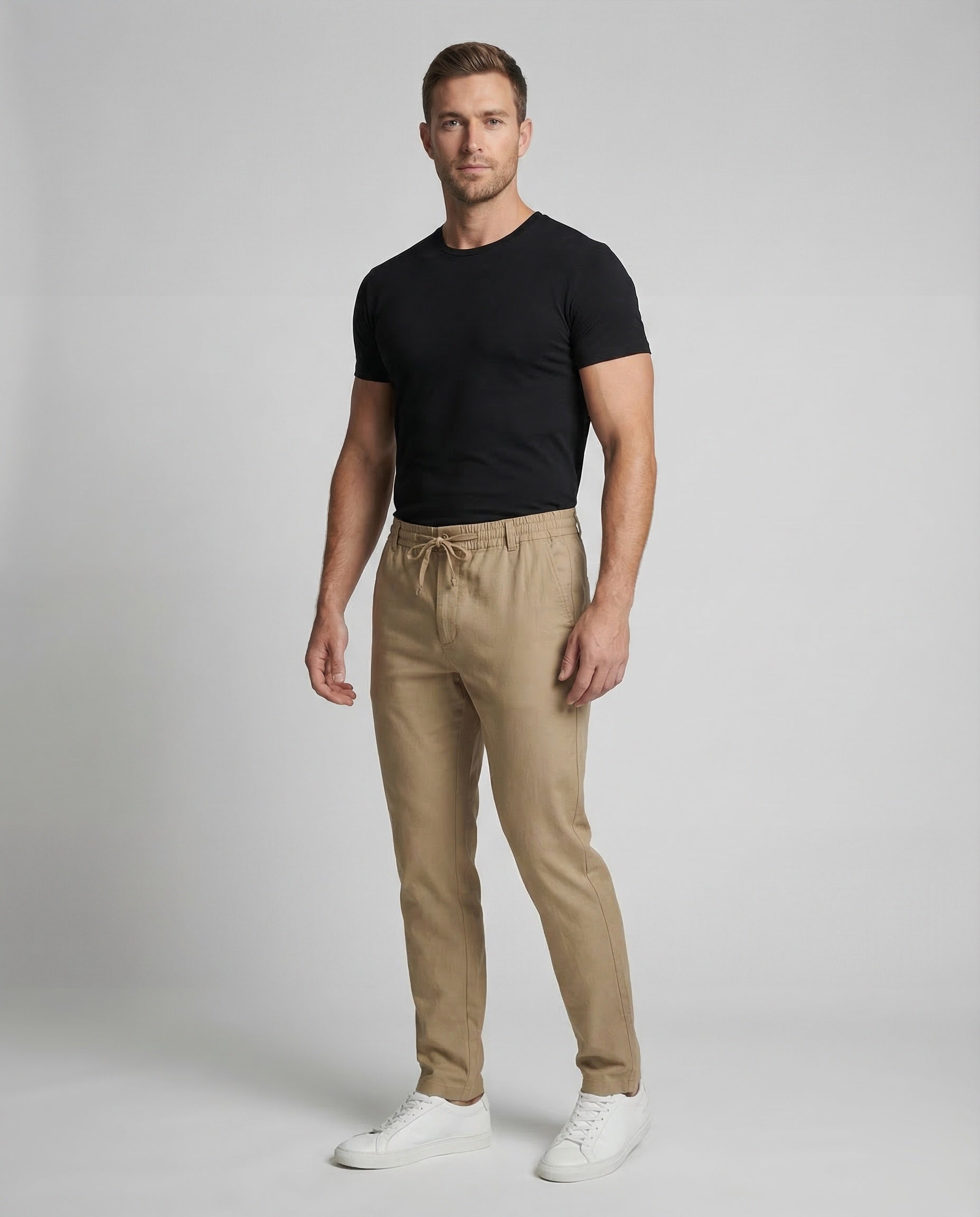 Herren Leinenhose Gerade Bein - Eveloria
