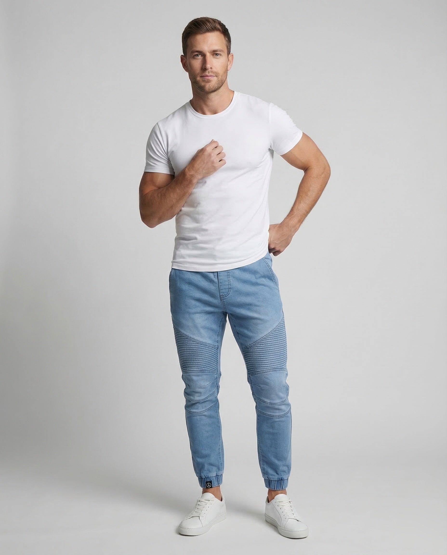 Herren Bikerhose Gerippte Jogginghose - Eveloria