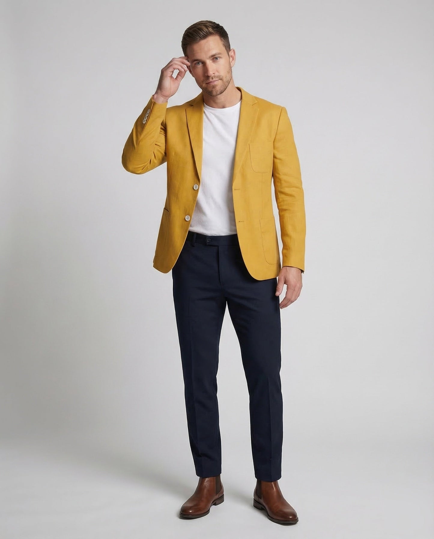 Herren Leinenblazer Sommer Beige - Eveloria