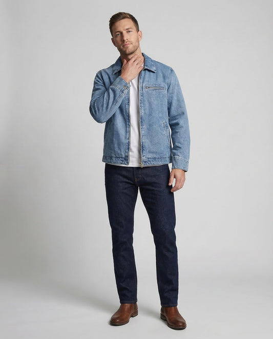 Unisex Jeansjacke Weit Reißverschluss - Eveloria
