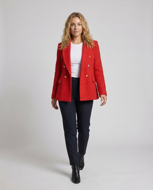Damen Zweireihiger Wollblazer - Eveloria