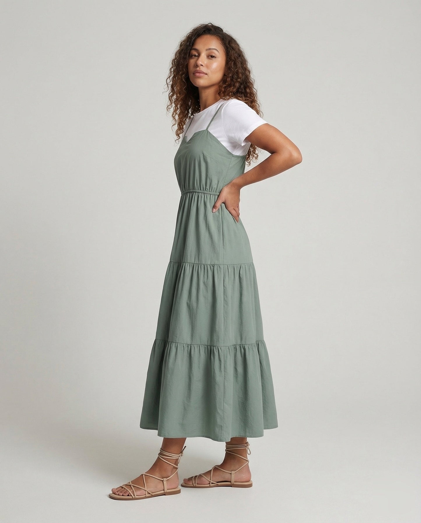 Damen Midikleid mit Volant und Überrock - Eveloria