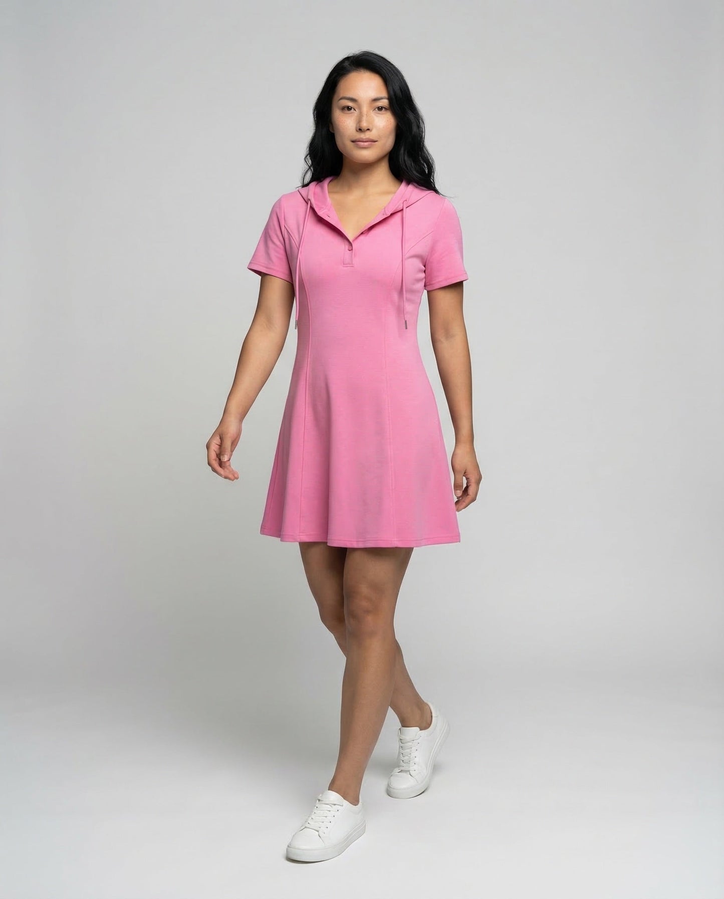 Damen Skaterkleid A-Linie Kapuze - Eveloria