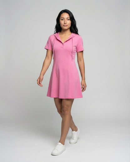 Damen Skaterkleid A-Linie Kapuze - Eveloria