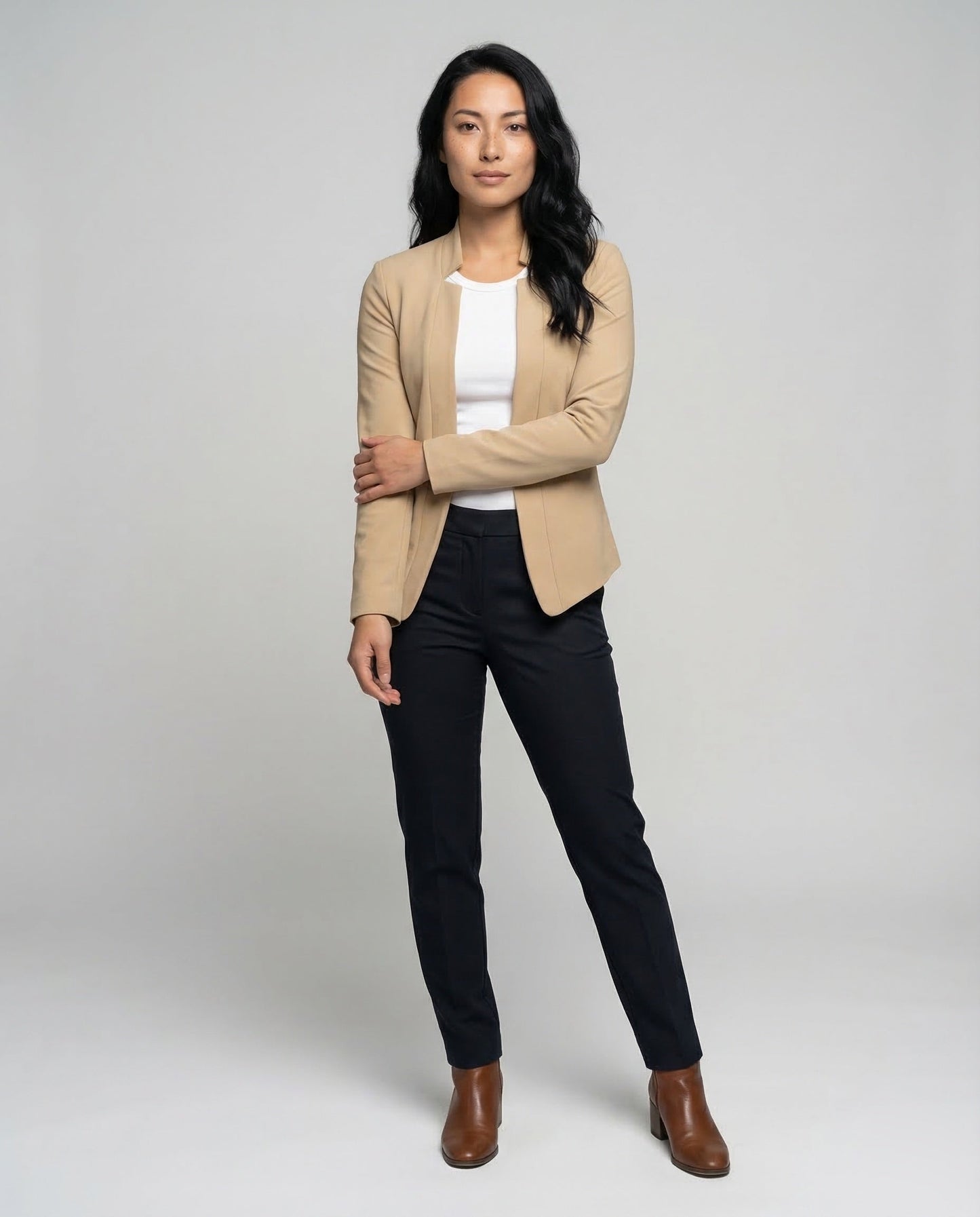 Damen Jerseyblazer Kragenlos - Eveloria