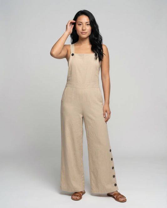 Damen Leinen-Overall Weit - Eveloria