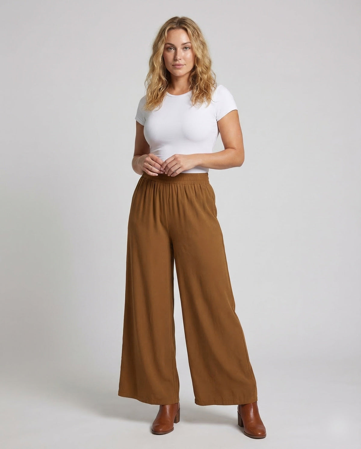 Damen Palazzo-Hose Elastikbund - Eveloria