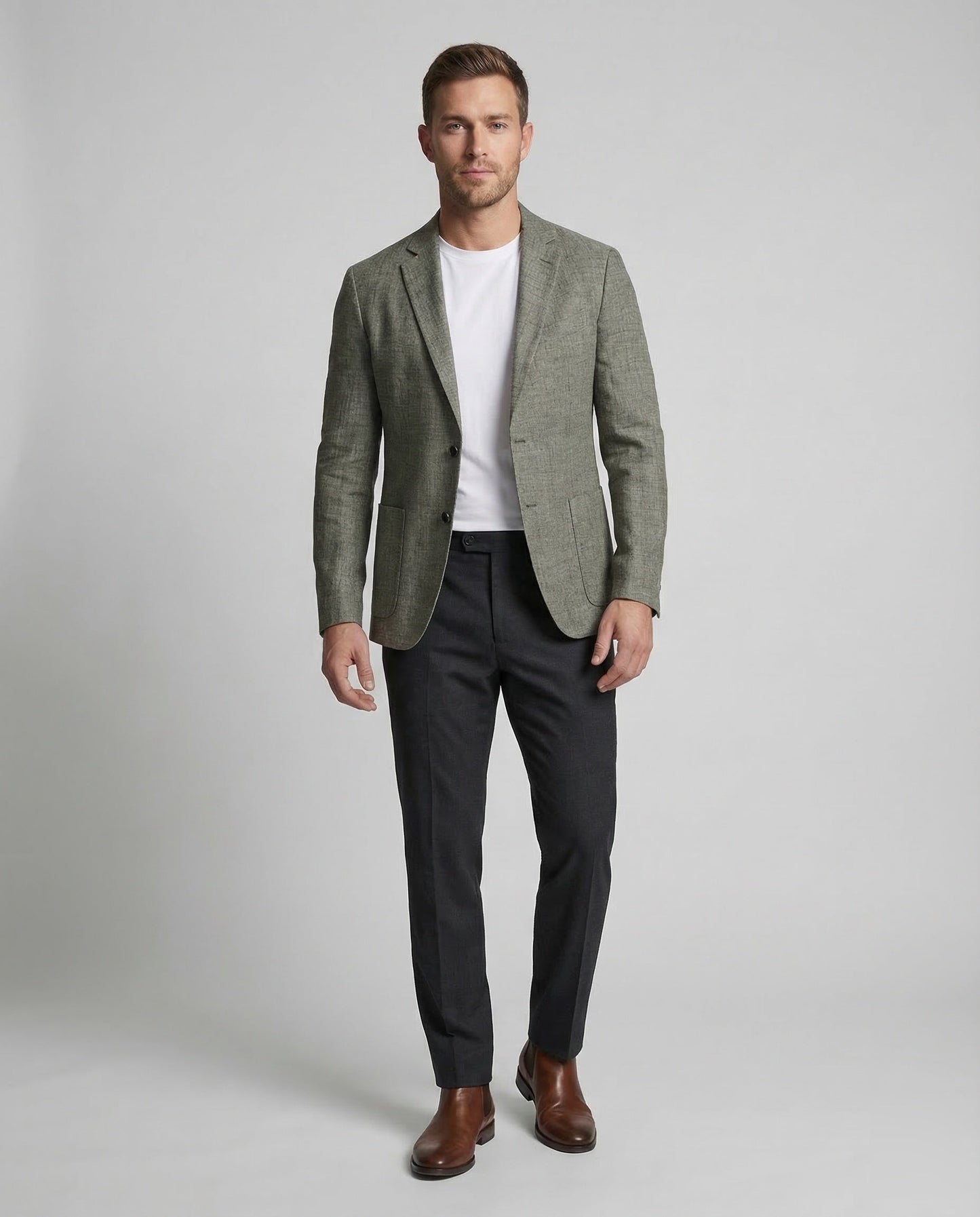 Herren Sakko Leinenmix Beige - Eveloria