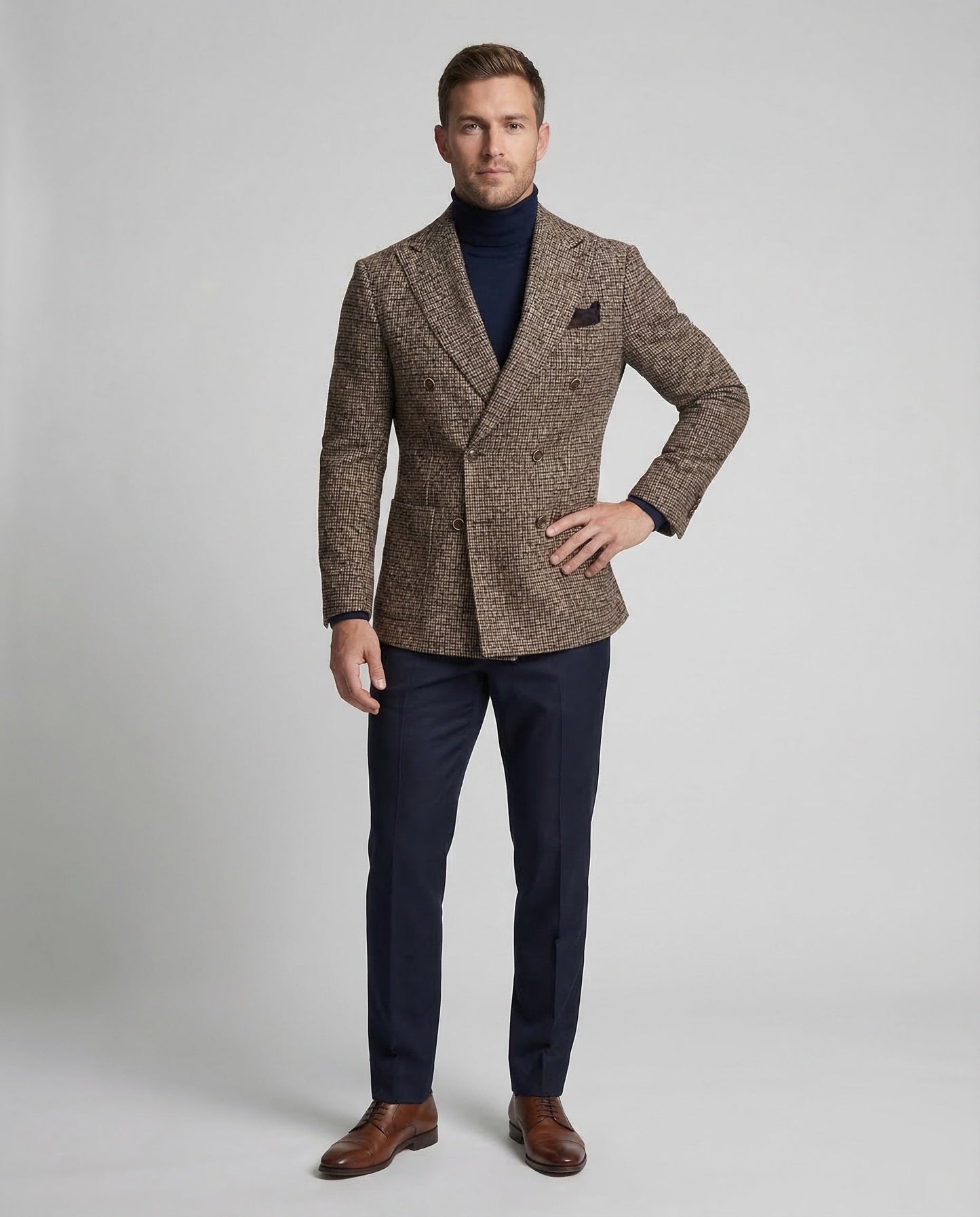 Herren Karo Blazer Doppelreiher - Eveloria