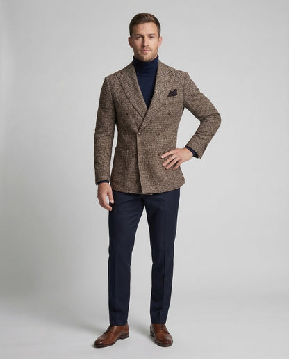 Herren Karo Blazer Doppelreiher - Eveloria