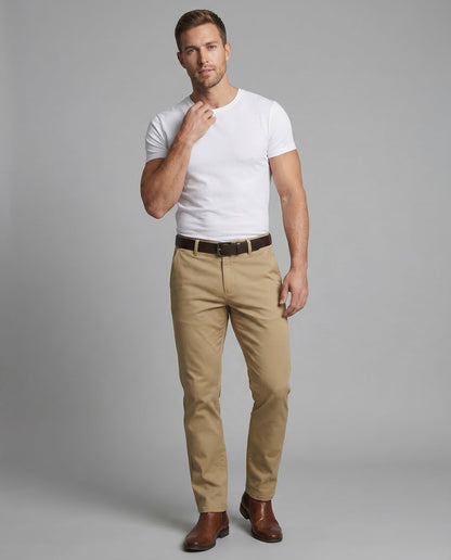 Herren Chino Hose Baumwolle Elastisch - Eveloria