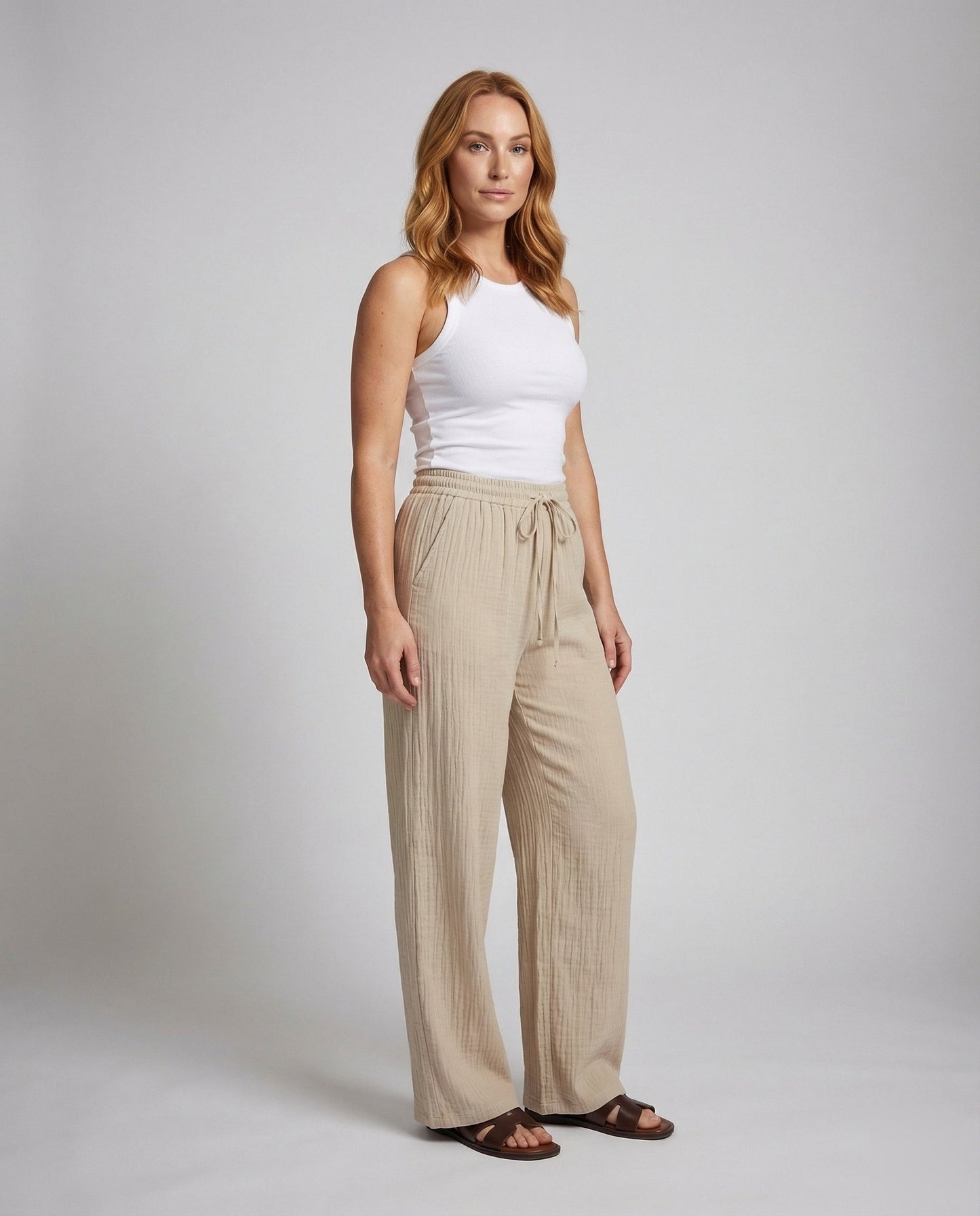 Damen Palazzo-Hose aus Plissee-Stoff - Eveloria