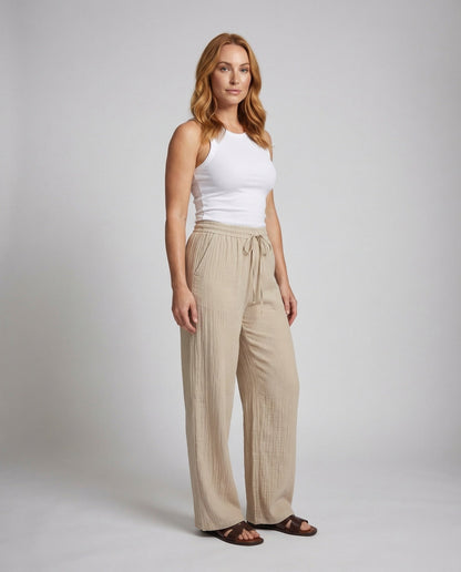 Damen Palazzo-Hose aus Plissee-Stoff - Eveloria