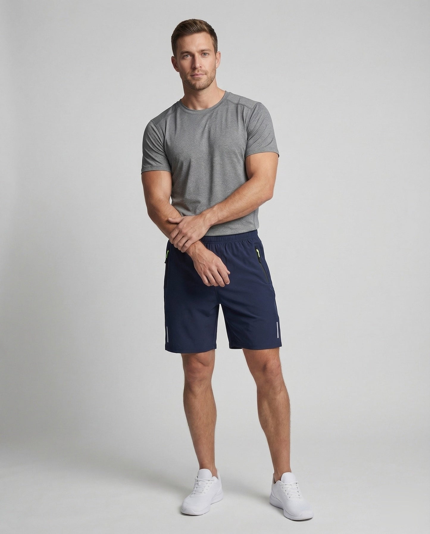 Herren Trainingshose Reißverschluss Shorts - Eveloria