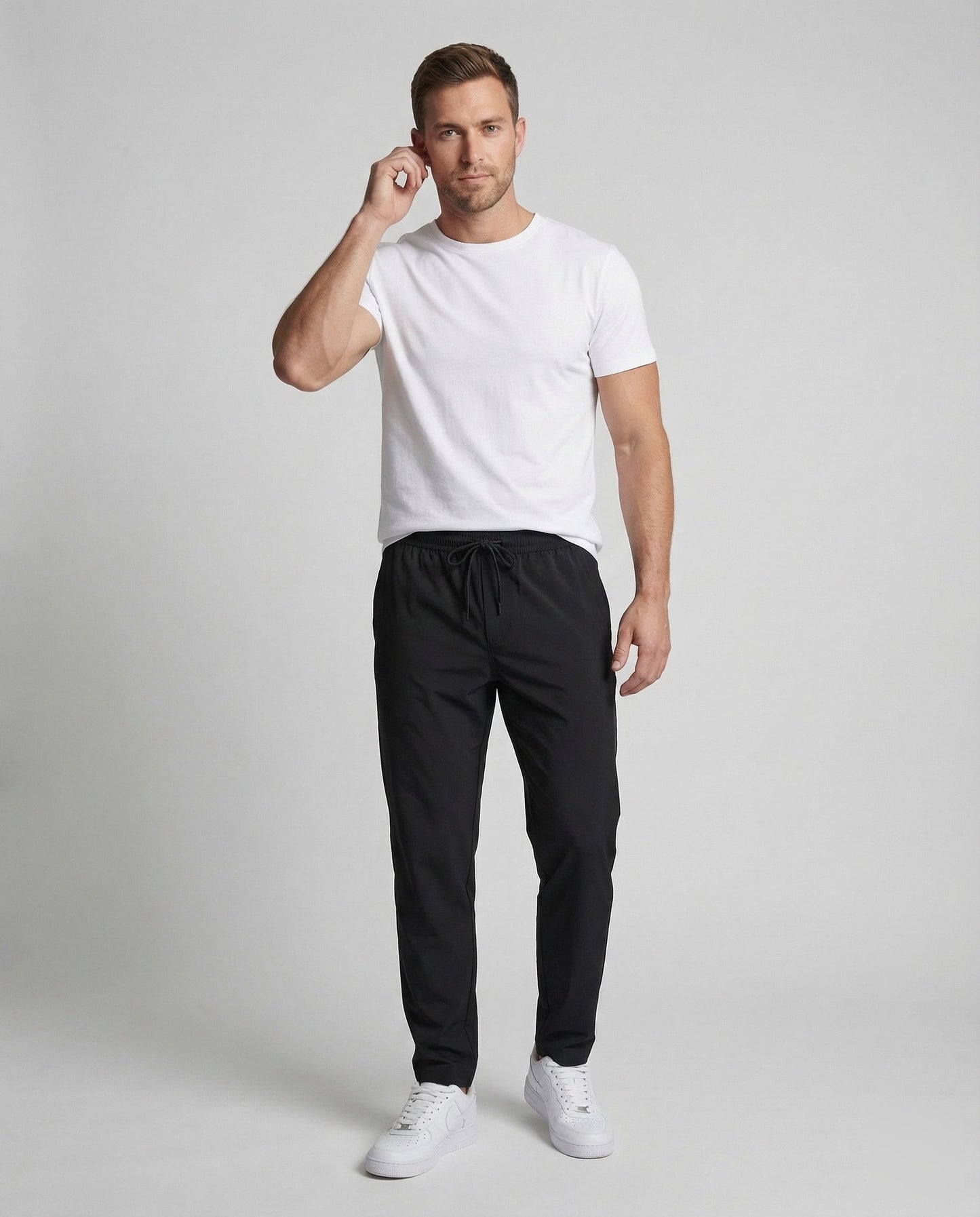 Herren Slim Fit Jogginghose Schwarz - Eveloria