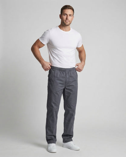 Herren Baumwollhose Gerade Bein Schwarz - Eveloria