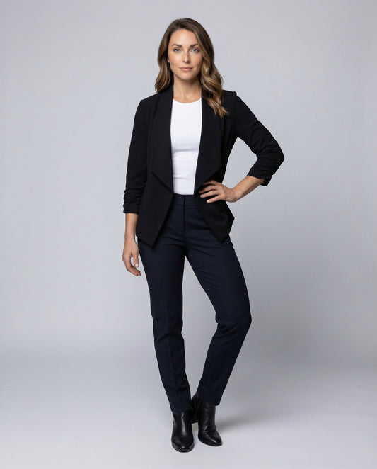 Damen Blazer Wasserfall Offen - Eveloria