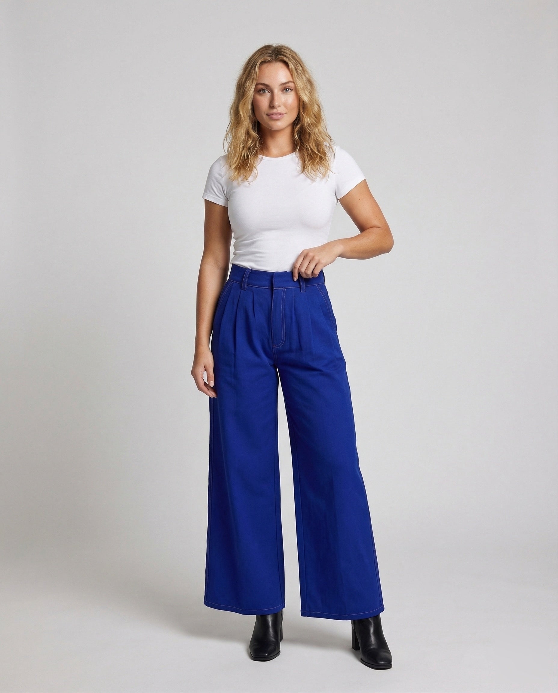 Damen High Waist Marlenehose - Eveloria