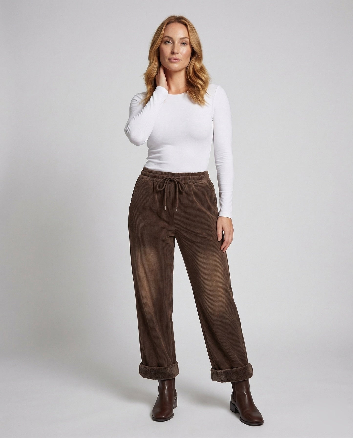 Damen Thermo Cordhose mit Teddyfutter - Eveloria