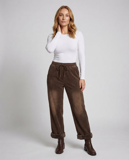 Damen Thermo Cordhose mit Teddyfutter - Eveloria