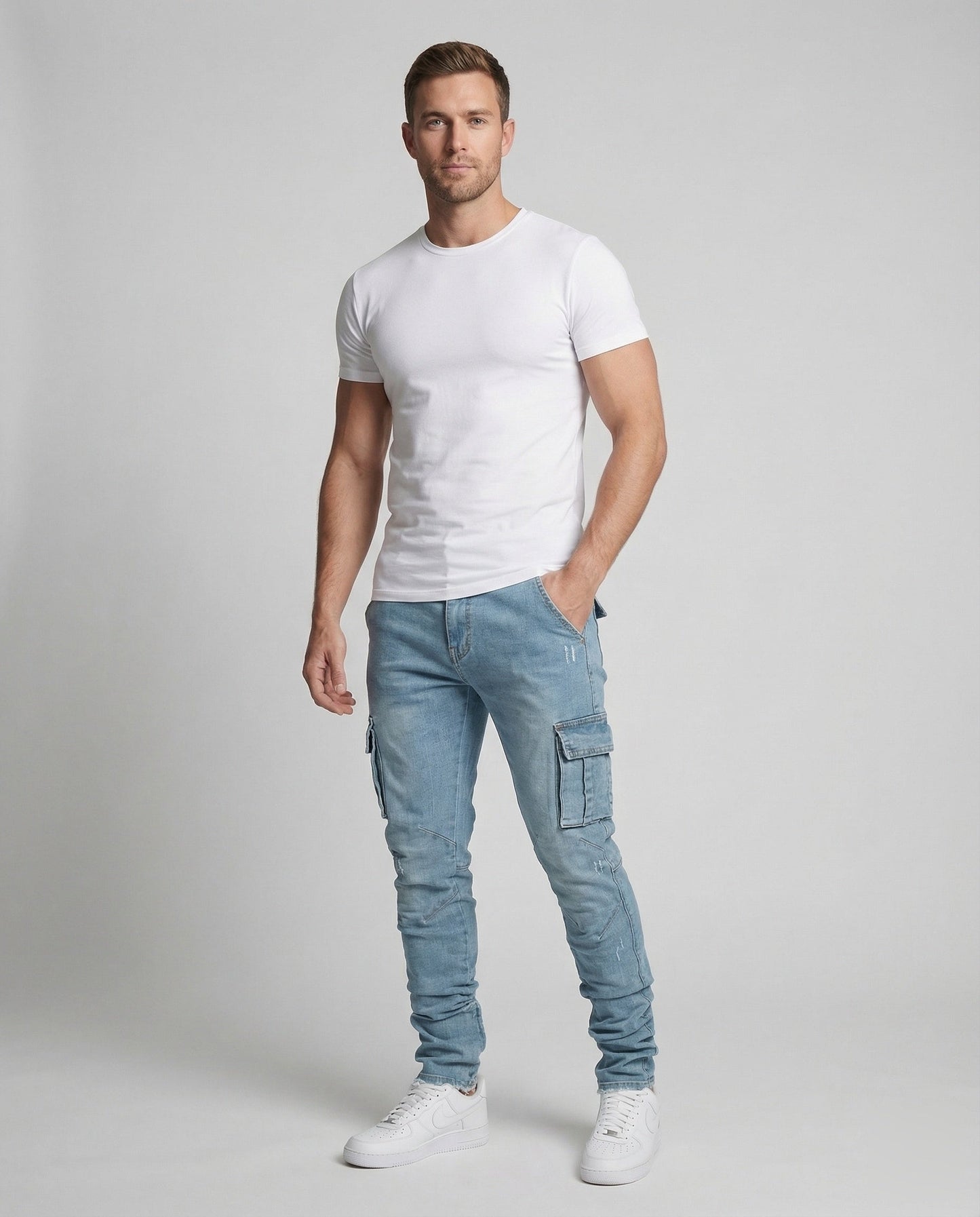 Herren Slim Cargo Jeans - Eveloria