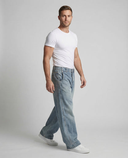 Herren Ultraweite Denimhose - Eveloria