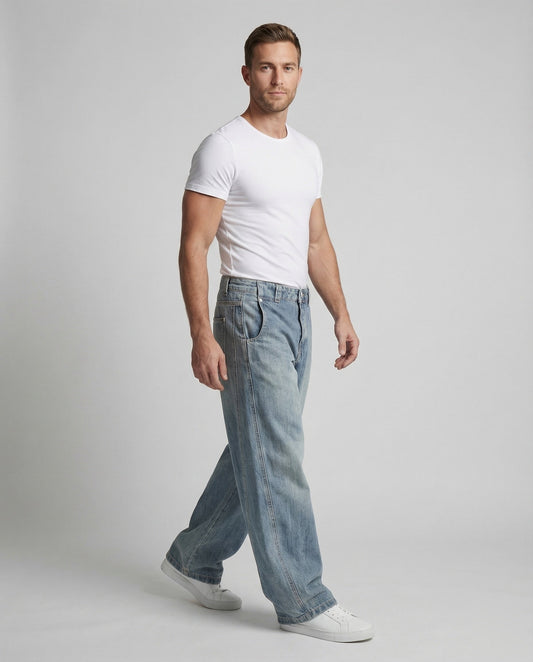 Herren Ultraweite Denimhose - Eveloria