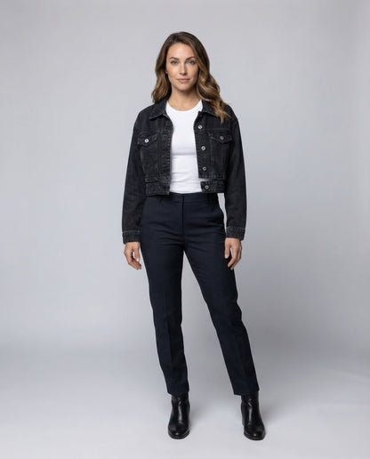Damen Denimjacke Boxy Kurz - Eveloria